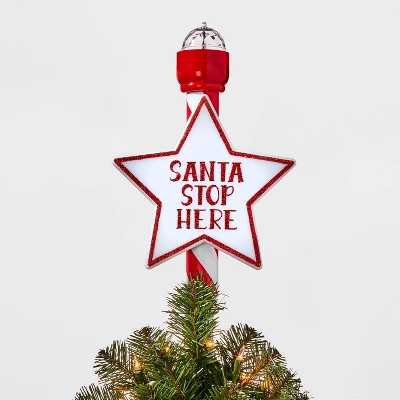 14.5" 21ct LED Light Santa Stop Here Christmas Tree Topper Red - Wondershop™ 3 14.5" 21ct LED Light Santa Stop Here Christmas Tree Topper Red - Wondershop™
