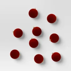 9ct 80mm Christmas Flocked Ball Ornament Set - Wondershop™ -Wondershop GUEST 03a38f0b 9747 4195 9b6a b8bb87f382a7