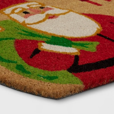 1'6"x2'6" Christmas Santa 'Ho Ho Ho' Coir Doormat Red - Wondershop™: Outdoor Novelty Rug, Medium Pile, Latex Backing 4 1'6"x2'6" Christmas Santa 'Ho Ho Ho' Coir Doormat Red - Wondershop™: Outdoor Novelty Rug, Medium Pile, Latex Backing - Image 2