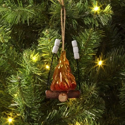 Christmas Glass Campfire Ornament - Wondershop™ 3 Christmas Glass Campfire Ornament - Wondershop™
