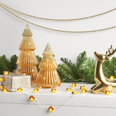 30ct LED Battery Operated Christmas Acorn Dew Drop Lights Warm White With Gold Wire - Wondershop™ 3 30ct LED Battery Operated Christmas Acorn Dew Drop Lights Warm White With Gold Wire - Wondershop™