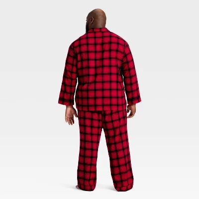 Men's Plaid Flannel Long Sleeve Shirt And Pants Holiday Matching Family Pajama Set - Wondershop™ Red/Black 3 Men's Plaid Flannel Long Sleeve Shirt And Pants Holiday Matching Family Pajama Set - Wondershop™ Red/Black