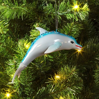 Christmas Glass Dolphin Ornament - Wondershop™ 3 Christmas Glass Dolphin Ornament - Wondershop™