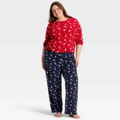 Women's Santa Print Microfleece Holiday Matching Family Pajama Pants - Wondershop™ Navy Blue -Wondershop GUEST 11b61109 58a6 4243 a3e2 d8b5a8f0a6b9