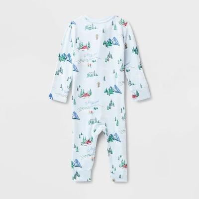Baby "Tis The Ski-son!" Cozy Knit Holiday Matching Family Pajama Union Suit - Wondershop™ Blue 3 Baby "Tis The Ski-son!" Cozy Knit Holiday Matching Family Pajama Union Suit - Wondershop™ Blue