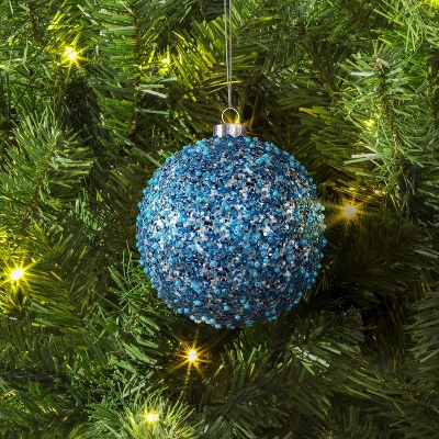 4" Christmas Chunkey Glitter Ball Ornament Light Blue - Wondershop™ 3 4" Christmas Chunkey Glitter Ball Ornament Light Blue - Wondershop™