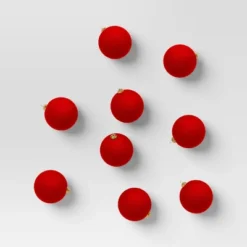 9ct 80mm Christmas Flocked Ball Ornament Set - Wondershop™ -Wondershop GUEST 19ceb34d 1310 457d a3c8 e57ee30c9eca