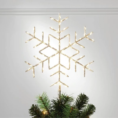 15.5" Pre-lit LED Metal Snowflake Christmas Tree Topper Champagne Gold With Warm White Lights - Wondershop™: Indoor Decor: Indoor Decor 3 15.5" Pre-lit LED Metal Snowflake Christmas Tree Topper Champagne Gold With Warm White Lights - Wondershop™: Indoor Decor: Indoor Decor