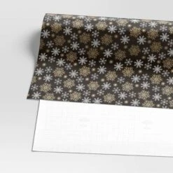 30” 25 Sq Ft Christmas Roll Wrap Gold/White Snowflakes On Black - Wondershop™ 5 30” 25 Sq Ft Christmas Roll Wrap Gold/White Snowflakes On Black - Wondershop™ -Wondershop GUEST 238bcf76 9ef8 42a7 81fd 4ff14bed442f