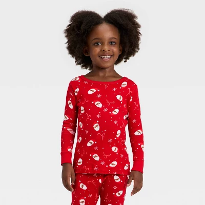 Toddler Santa Print Ribbed Long Sleeve Shirt And Pants Holiday Matching Family Pajama Set - Wondershop™ Red 4 Toddler Santa Print Ribbed Long Sleeve Shirt And Pants Holiday Matching Family Pajama Set - Wondershop™ Red - Image 2