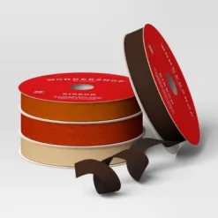 4pk Christmas Velvet Ribbon Gift Packaging Accessories Brown/Beige/Rust/Orange - Wondershop™ 5 4pk Christmas Velvet Ribbon Gift Packaging Accessories Brown/Beige/Rust/Orange - Wondershop™ -Wondershop GUEST 26849b82 81c5 42e1 b9a0 076b83e9f10f