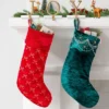 21" Christmas Art Deco Embellished Soft Velvet Stocking Green - Wondershop™ -Wondershop GUEST 2c78fc52 d1dd 4885 a57e 06484a73ecc8 1