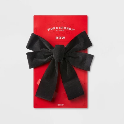 11" Velvet Christmas Bow Black - Wondershop™: Decorative Accessory 4 11" Velvet Christmas Bow Black - Wondershop™: Decorative Accessory - Image 2