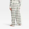 Women's Plaid Ribbed Holiday Matching Family Pajama Pants - Wondershop™ Cream -Wondershop GUEST 4126480f 6b64 4594 9f19 dd3b125698c1