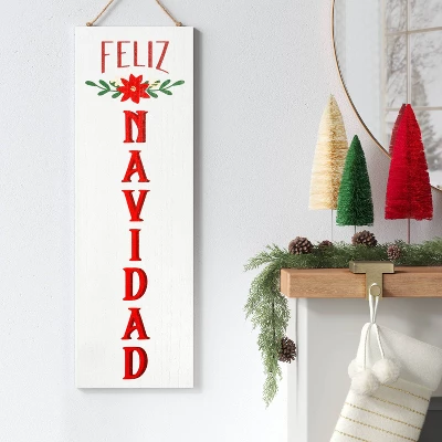 Reversible 'Felices Fiestas' To 'Feliz Navidad' Wood Christmas Wall Décor Dark Red/White - Wondershop™ 3 Reversible 'Felices Fiestas' To 'Feliz Navidad' Wood Christmas Wall Décor Dark Red/White - Wondershop™