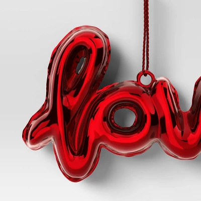 4" Christmas Metallic "Love" Ornament Red - Wondershop™ 4 4" Christmas Metallic "Love" Ornament Red - Wondershop™ - Image 2