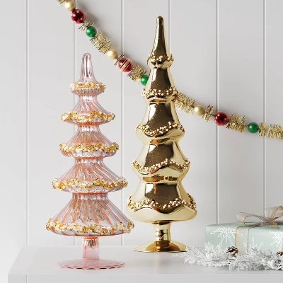 10.25" Christmas Glass Tree Pink - Wondershop™ 3 10.25" Christmas Glass Tree Pink - Wondershop™