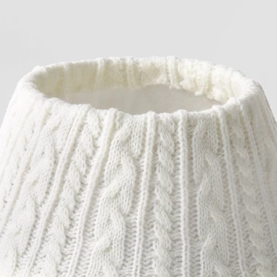 7" Cable Knit Mini Christmas Tree Collar White - Wondershop™: Solid Pattern, Plastic & Fabric 4 7" Cable Knit Mini Christmas Tree Collar White - Wondershop™: Solid Pattern, Plastic & Fabric - Image 2