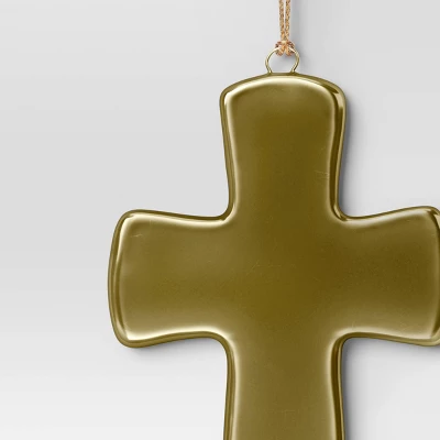 Christmas Ceramic Gold Cross Ornament - Wondershop™ 4 Christmas Ceramic Gold Cross Ornament - Wondershop™ - Image 2