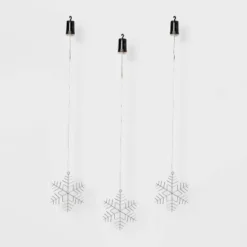 3pk Battery Operated LED Hanging Metal Snowflake Christmas Lights - Wondershop™: Indoor/Outdoor Use With Timer -Wondershop GUEST 5b52d8b2 04a3 42b1 b48e 745b135e8b89