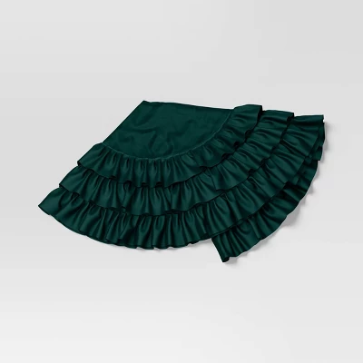 48" Velvet Tree Skirt With 3 Layers Of Ruffles - Wondershop™ 8 48" Velvet Tree Skirt With 3 Layers Of Ruffles - Wondershop™ - Image 6