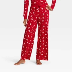 Women's Santa Print Ribbed Holiday Matching Family Pajama Pants - Wondershop™ Red -Wondershop GUEST 60238722 c3e7 4407 a384 2986ff4dac99