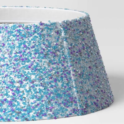 27" Christmas Iridescent Sequined Tree Collar White - Wondershop™ 4 27" Christmas Iridescent Sequined Tree Collar White - Wondershop™ - Image 2