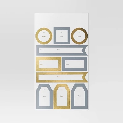 50ct Christmas Peel And Stick Gift Tags Metallic Gold/Silver - Wondershop™ 4 50ct Christmas Peel And Stick Gift Tags Metallic Gold/Silver - Wondershop™ - Image 2