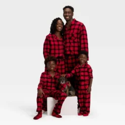 Men's Plaid Microfleece Holiday Matching Family Pajama Pants - Wondershop™ Red/Black -Wondershop GUEST 65681f04 b1ff 4eae 861d 21709c8e84b8 5