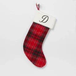 20" Plaid Monogram Christmas Holiday Stocking With Faux Fur Cuff Red/Green/White - Wondershop™ 27 20" Plaid Monogram Christmas Holiday Stocking With Faux Fur Cuff Red/Green/White - Wondershop™ -Wondershop GUEST 6930a560 ae47 43b4 98c0 6f29304a5ebb