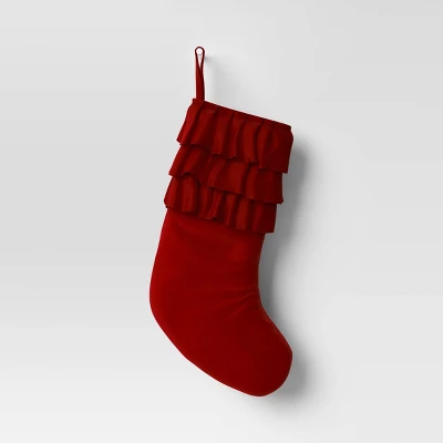 20" Velvet Stocking With Ruffles - Wondershop™ 5 20" Velvet Stocking With Ruffles - Wondershop™ - Image 3