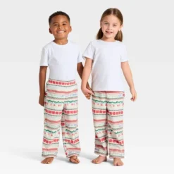 Toddler "Let It Snow" Fair Isle Microfleece Holiday Matching Family Pajama Pants - Wondershop™ Cream -Wondershop GUEST 6f910ef2 d720 4e53 a8b9 47c906f75a15
