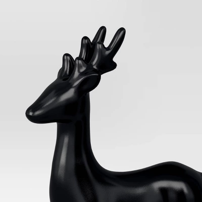 Ceramic Standing Deer Christmas Animal Figurine - Wondershop™ Black: Indoor Holiday Decor, 12" Tall 4 Ceramic Standing Deer Christmas Animal Figurine - Wondershop™ Black: Indoor Holiday Decor, 12" Tall - Image 2