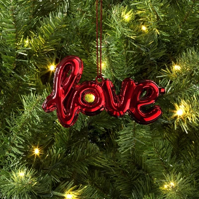 4" Christmas Metallic "Love" Ornament Red - Wondershop™ 3 4" Christmas Metallic "Love" Ornament Red - Wondershop™