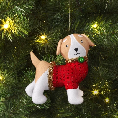 4" Christmas Dog Sweater Ornament - Wondershop™ 3 4" Christmas Dog Sweater Ornament - Wondershop™