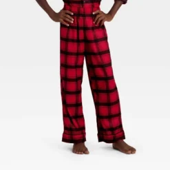 Kids' Plaid Long Sleeve Shirt And Pants Holiday Matching Family Pajama Set - Wondershop™ Red/Black -Wondershop GUEST 7c662e03 8eb9 4bbe b9b0 29111d5f6e0f