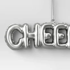4" Christmas Metallic Words Ornament Silver Cheers - Wondershop™ -Wondershop GUEST 7ed1170e 752f 45d1 9504 e24bd9bffdfa