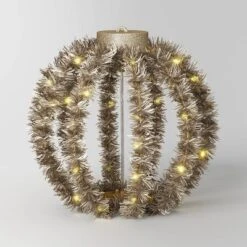LED Christmas Hanging Tinsel Sphere With Warm White Lights - Wondershop™ -Wondershop GUEST 80b2ef60 c5c1 414c a362 5113b4295e17