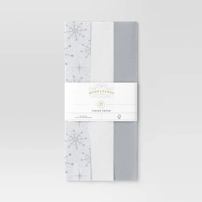 30ct Christmas Tissue Paper Gray/White - Wondershop™ 4 30ct Christmas Tissue Paper Gray/White - Wondershop™ - Image 2