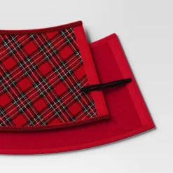 25'' Christmas Roll Up Plaid Tree Collar Red/Green - Wondershop™ -Wondershop GUEST 8319b39c 89c5 4886 9246 4656ad4a787a