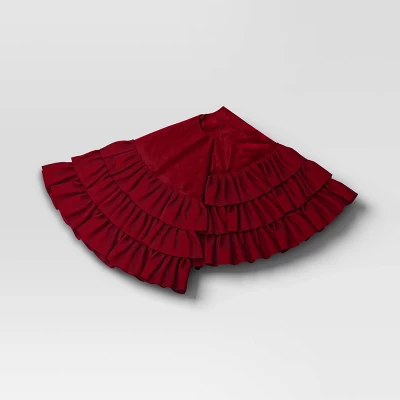 48" Velvet Tree Skirt With 3 Layers Of Ruffles - Wondershop™ 4 48" Velvet Tree Skirt With 3 Layers Of Ruffles - Wondershop™ - Image 2