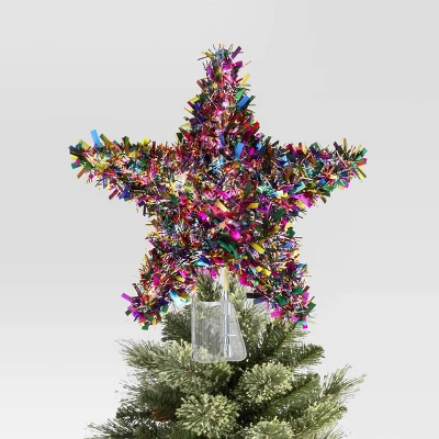 11" Lit-Led Multi Tinsel Star Twinkle Warm White Lights Christmas Tree Topper - Wondershop™ 4 11" Lit-Led Multi Tinsel Star Twinkle Warm White Lights Christmas Tree Topper - Wondershop™ - Image 2