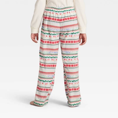 Kids' "Let It Snow" Fair Isle Microfleece Holiday Matching Family Pajama Pants - Wondershop™ Cream 4 Kids' "Let It Snow" Fair Isle Microfleece Holiday Matching Family Pajama Pants - Wondershop™ Cream - Image 2