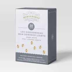 20ct LED Battery Operated Christmas Gingerbread Man Dew Drop Lights Warm White With Silver Wire - Wondershop™ -Wondershop GUEST 91616025 64c9 4452 a500 67181dab46f0