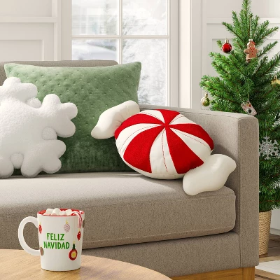 28" Christmas Peppermint Shaped Pillow Red/White - Wondershop™ 3 28" Christmas Peppermint Shaped Pillow Red/White - Wondershop™