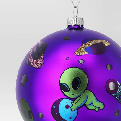 100mm Christmas Shatter-Resistant Ornament Space Purple With Alien - Wondershop™ 4 100mm Christmas Shatter-Resistant Ornament Space Purple With Alien - Wondershop™ - Image 2