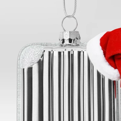 Glass Suitcase Christmas Tree Ornament Silver - Wondershop™ 4 Glass Suitcase Christmas Tree Ornament Silver - Wondershop™ - Image 2