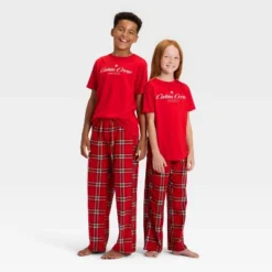Kids' Plaid Microfleece Holiday Matching Family Pajama Pants - Wondershop™ Red -Wondershop GUEST a9bb3b27 bf6f 49fe b67b 0ec66b337ddf