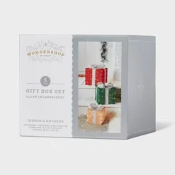 3pc Incandescent Tinsel Gift Box Christmas Novelty Sculpture Light Clear - Wondershop™ -Wondershop GUEST abbfd9ee 9dbe 46ba b9fb 23a7ed5cab5a