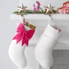 21" White Stocking With 3D Bow Decor - Wondershop™ -Wondershop GUEST b2a73b80 6ce7 42ac 96ad fc504fdbfc20